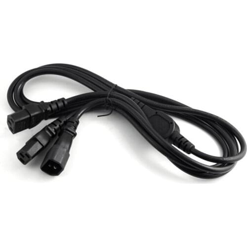 1 pcs IEC 320 C14 Male Plug to 2XC13 Female Y Type Splitter Power Cord,C14 to 2 x C13 Power Adapter Cable,250V/10A