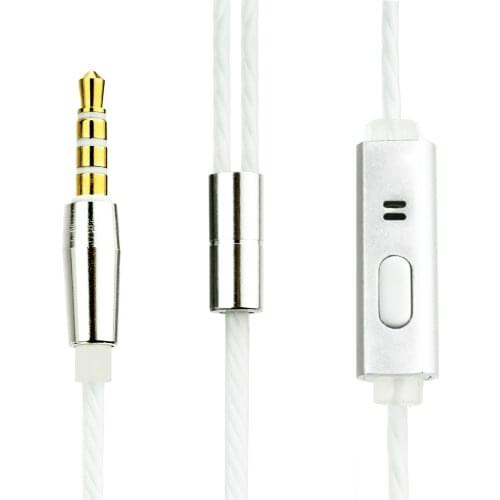 2 pcs 3.5mm Jack Diy Earphone Audio Cable Controller Repair Replacement Headset Copper Core Wire with mic