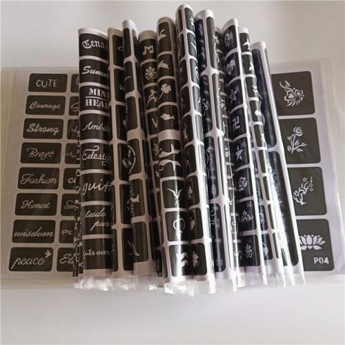 40 Sheet 1000 Maps Glitter Tattoo Drawing For Painting Airbrush Templates For Henna Template Stickers 21*29cm