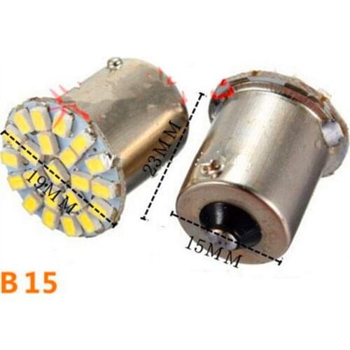 5 Pcs B15 LED 12V 24V Bayonet Single Contact Indicator Light Bead Bulb White Color