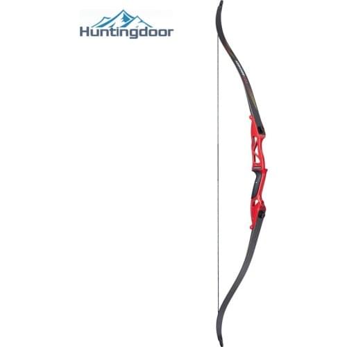 Archery 56 Inch Recurve Bow Take-down Hunting Bow Beginner Right Hand Bow Red Metal Handle Riser Section for Shooting