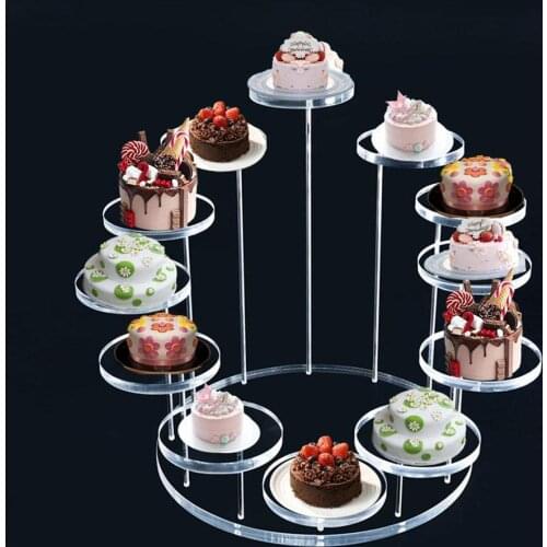 1Pc Acrylic Wedding Cake Stand Cup Cake Display Shelf Cupcake Dessert Rack Holder Plate For Birthday Party Decoration Stands New