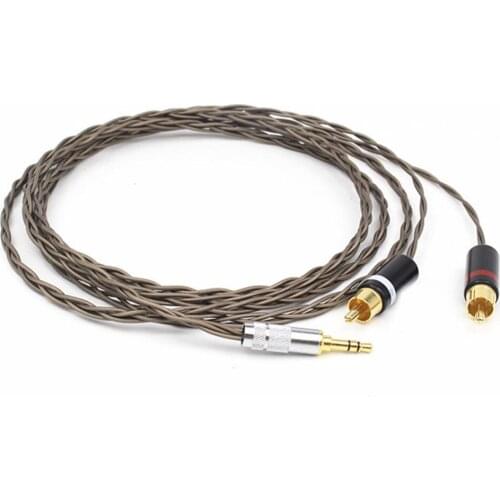 Audiocrast HIFI 3.5mm Stereo to 2 RCA Male Cable Nordost Odin Siver Plated 3.5mm to Double RCA Male Audio Aux Cable