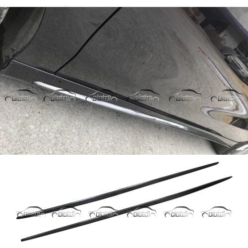 Car Styling Real Carbon Fiber Side Skirts Extension Lip Spoiler for Mercedes Benz W176 C117 A45 CLA45