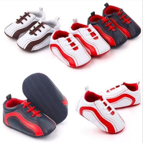 0-18M Baby Shoes Newborn Soft Sole First Walkers Antislip Infants PU Shoes Kids Boys Casual Shoes