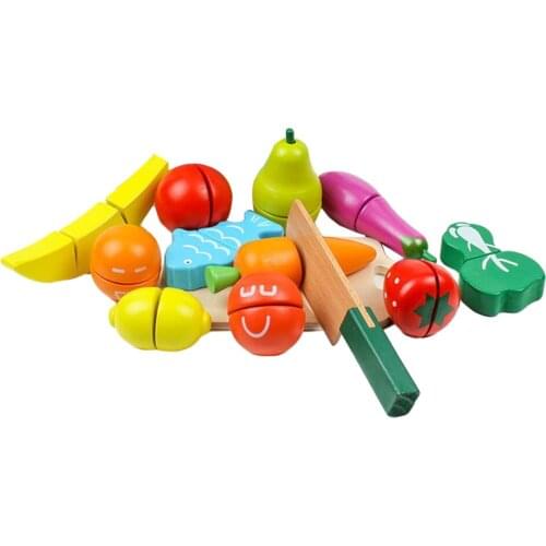 Colorful Simulation Wooden Pretend Play Food Kitchen Preschool Toddler Educational Toy Role Play Cooking Toy Xmas Present