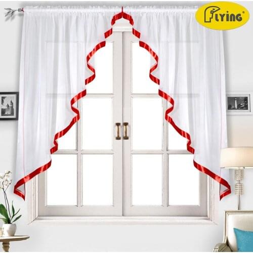 Flying White Sheer Kitchen Tulle Curtains for home window Perspective tulle for Blinds French Curtains Drapes Drop Shipping