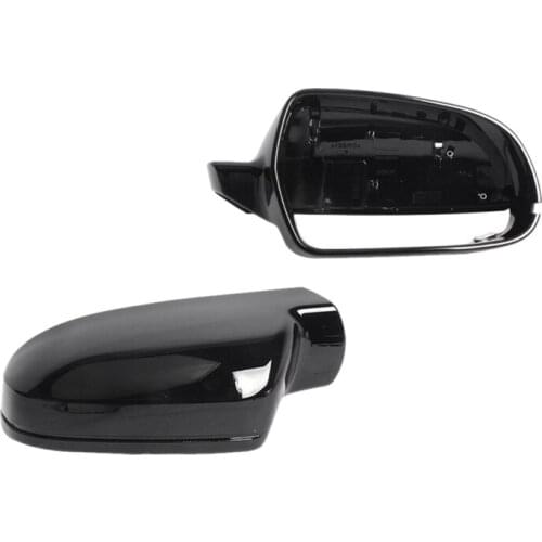 Left Right Gloss Bright Black Rearview Wing Mirror Cover Cap For Audi A4 B8.5 S4 2010-2015 A3 S3 2011-2013 A5 S5 2010-2016 8T085