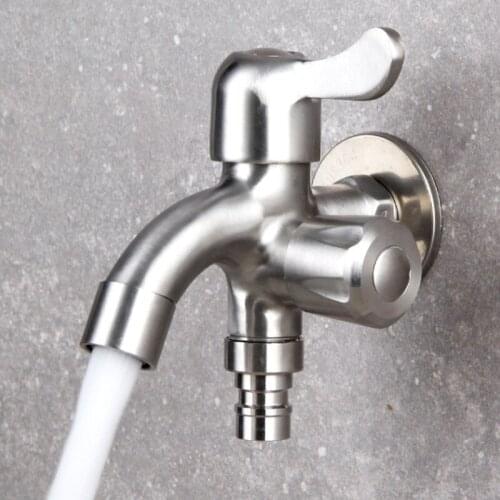G1/2" Faucet Stainless Steel Faucet Multifunctional One In Two Out Three Way Washing Machine Faucet High Quality Household