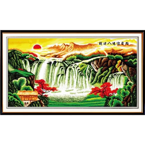 The morning sun pouring with treasure cross stitch kit 11ct count printed canvas stitching embroidery DIY handmade needlework