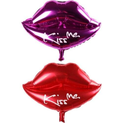 Sexy Red lips shape balloons Kiss Me Red lips foil balloons valentines day wedding decoration inflatable balloons