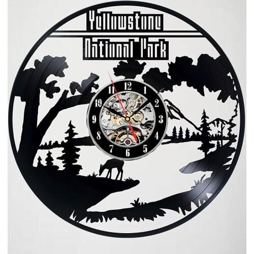 Yellowstone National Park Vinyl Record Wall Clock Decor - Exciting guest room decor