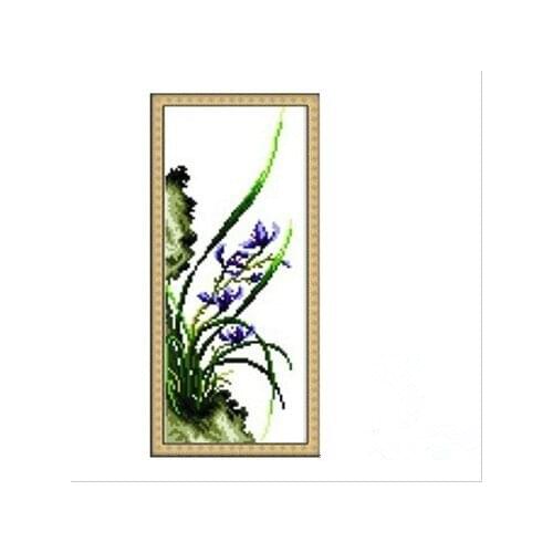 Embroidery Package 9 Pieces (1 lot=9 pieces) Top Grade Latest New Style Flowers orchid Cross Stitch-- ----5-15Business Days
