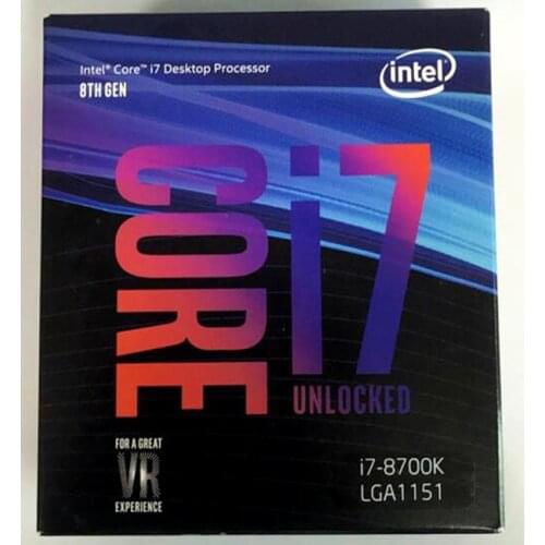 Intel Core 8 series Processor I7 8700K I7-8700K Boxed processor CPU +fan LGA 1151-land FC-LGA 14 Six Core cpu free shipping