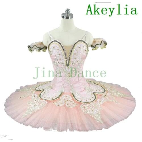 Adult Sleeping Beauty Peach Pink Professional Ballet Tutu Girls Classical Ballet Tutu Professional Adult pancake Tutu Ballet