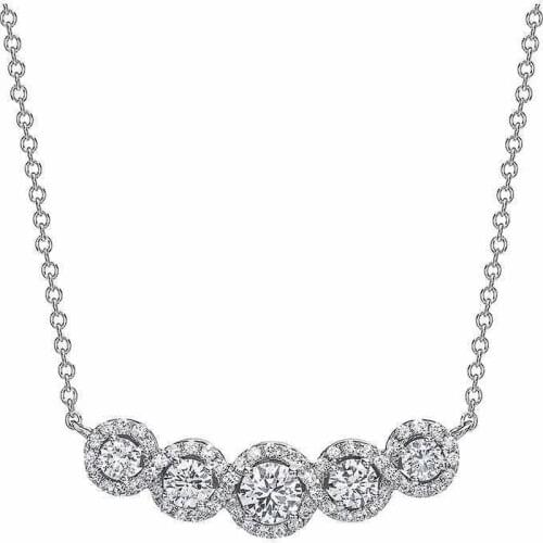 Huitan Simple Stylish A Line Necklace for Women with Brilliant Cubic Zirconia High-quality Silver Color Versatile Female Jewelry