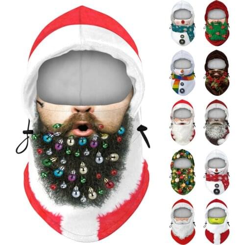 Christmas Santa Claus Snowman Winter Outdoor Warm Fleece Hat Protective Face Mask Hood Cap Skiing Riding Sports Warmer Balaclava
