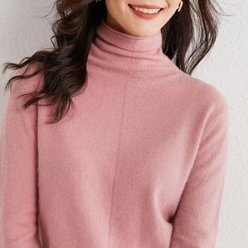 Winter Warm Sweaters Women 100% Cashmere and Wool Knitting Turtleneck Jumpers Female 11Colors Soft Best Quality Pullovers