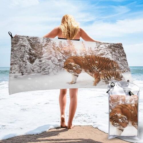 Ultralight Compact Quick Drying Towel Tiger Predator Big Cat Cat Microfiber Camping Hiking Hand Face Towel Outdoor Travel Kits