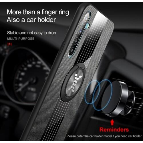 Ultra-thin Magnetic Holder Cloth Phone Case For Realme 6 5 3 X50 XT X Lite X2 Q C3 C1 Pro Luxury Stitching Fabric Silicone Cover