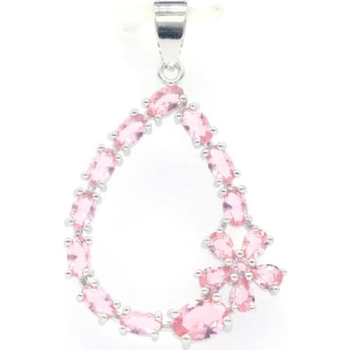 33x21mm Stunning Created Fire Rainbow Mystic Topaz Blue Aquamarine For Women Daily Wear Silver Pendant Wholesale