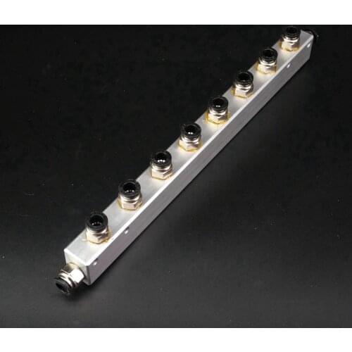 Push Fit 8mm 8 Way 10 Port Pneumatic Quick Connector Air Compressor Fitting Manifold Splitter