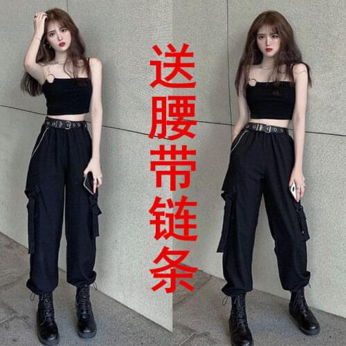 Women Pants Overalls Womens Loose Spring Autumn High Waist Ankle-Length Straight-Leg Pants Pantalones De Mujer