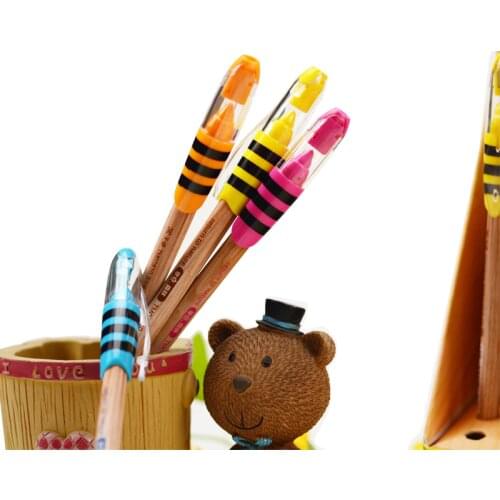 10 Pcs/lot Cute Little Bees Automatic Pencils 2.0mm HB with Pencil Sharpener And Eraser Lead Student Creative Stationery Supply