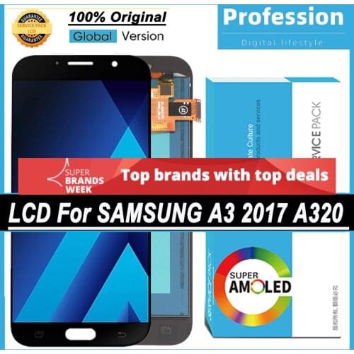 100% Original 4.7'' AMOLED Display for Samsung Galaxy A3 2017 A320 A320F LCD Touch Screen Digitizer Assembly Repair Parts
