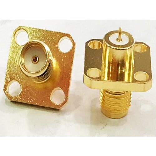 20pcs/lot Gold RF SMA Jack Female 4 Hole Panel Mount With Solder Post RF Connector Adapter