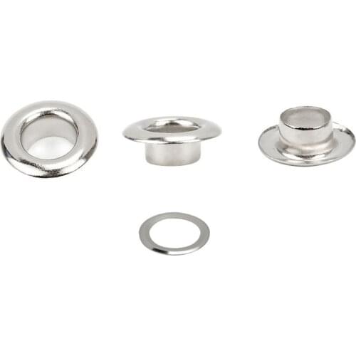 200sets/pack Silver Brass Eyelets with Grommet for DIY Scrapbooking Cap Leathercraft Shoes Belt Bag Tag Clothes Accessories