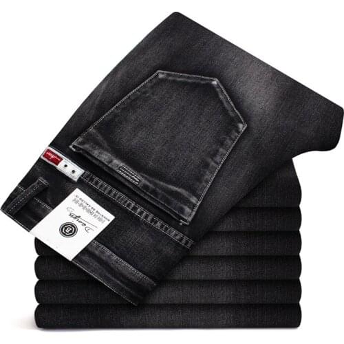 2020 Men Skinny Jeans Elastic Stretch Denim Jean Male Fashion Casual Denim Pants Black Plus Size 40 42 44 46