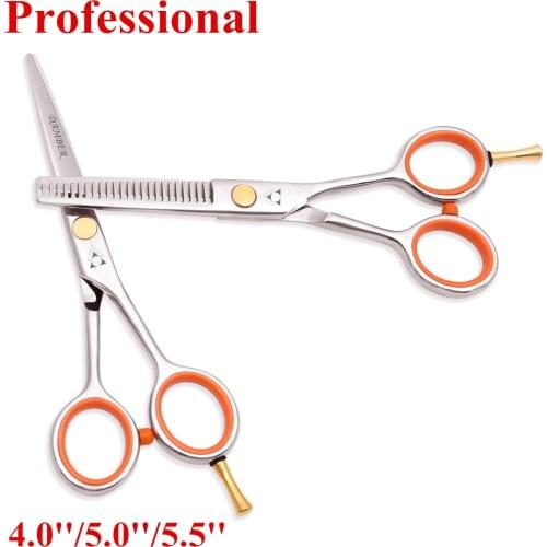4.0 5.0 5.5 Hair Scissors 440C Japan Steel Professional Hairdressing Scissors Thinning Barber Scissors Hair Cut Shears 1017