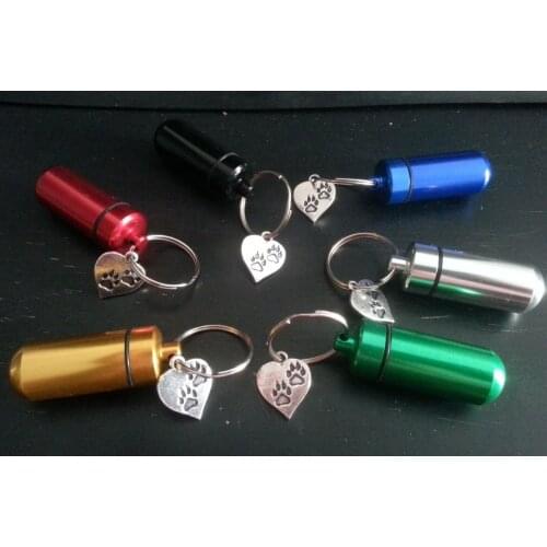6 pcs Key Ring keychain key chain- Memorial Cremation Ash Keepsake urn Pet paw charm