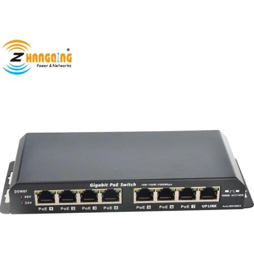 Free shipping 7+1 port gigabit Power over ethernet Passive POE switch 1 Uplink for WiFi Access Point, MikroTik, 24V 48V Devices