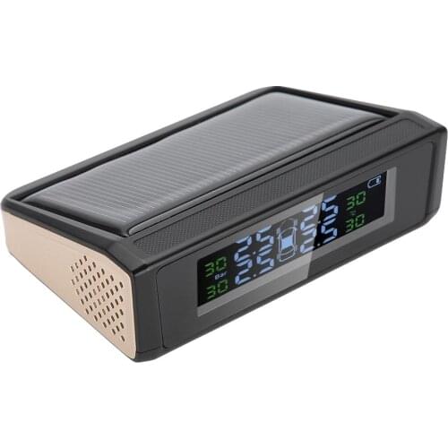 Wireless TPMS USB Solar Charging Bar Tire Pressure Monitoring System Colorful LCD Monitor Alarm With 4 External Sensors