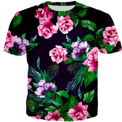 PLstar Cosmos Brand clothing 2020 summer New style Fashion 3d T-shirt flowers plant Print Mens Womens Casual t shirt YT-74