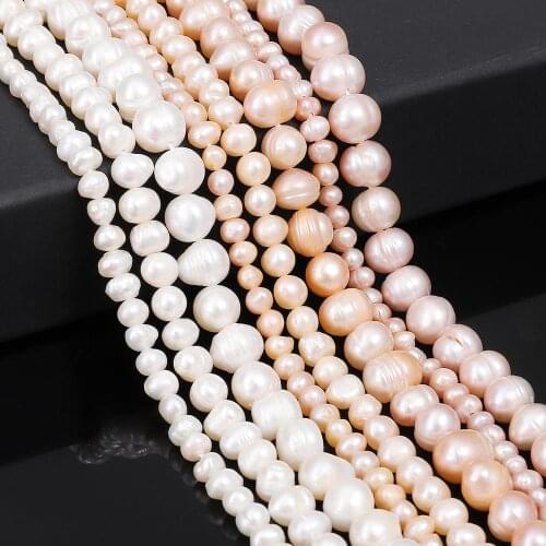 Natural Freshwater Pearl Beads 35cm Punch Loose Beads for Jewelry Making DIY Women Elegant Necklace Bracelet