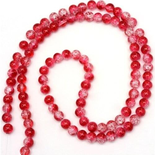 100pcs Baking Painted Crackle Glass Beads Multicolor Spacer Round Beads Strands for Jewelry Making