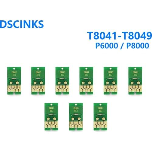 9PC One time chip T8041 T8042 T8043 T8044 T8045 T8046 T8047 T8048 T8049 For Epson P6000 P8000 printer