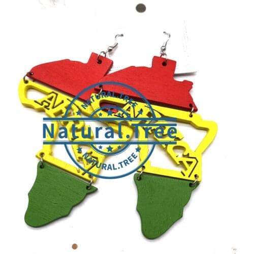 Rasta Africa Wooden Earrings