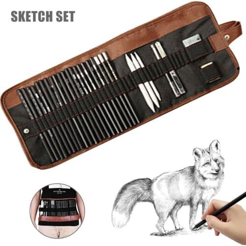 HOT 29pcs Pencil Set Sketching Drawing Art Tool Graphite Pencils Sketching Supplies NDS