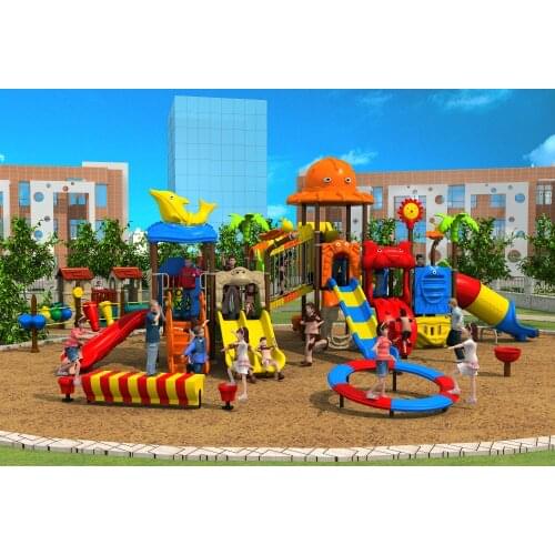 Customized made children outdoor plastic playground for park/school/community YLW-OUT171059