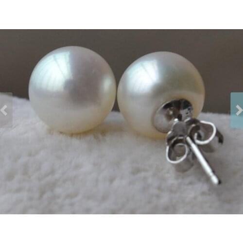 Favorite Pearl AAA 8.5-9MM White Color 100% Real Freshwater Pearl Stud Earring S925 Sterling Silver Jewelry Charming Women Gift