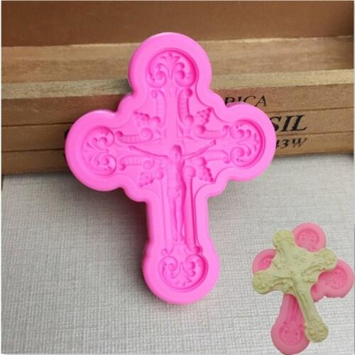 M081 Cross Shape Silicone cake Mold Sugar Craft Chocolate Biscuits Mold Decoration Tools Baking Accessories