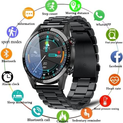 2021 New ECG PPG Smart Watch Men Temperature Monitor Sports Fitness Tracker Heart Rate Smartwatch For Huawei Samsung Phone