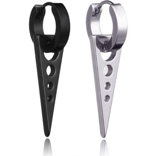 2019 Korean Cool Punk Style Earrings for Men Boy Triangle Stud Earrings Statement Jewelry Hoop Piercing Earring Gift