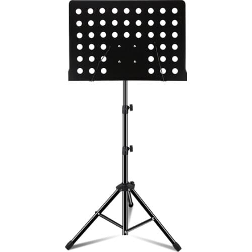 Musical Instrument Black Metal Music Stand Panel Can Be Folded Alloy Music Stand Collapsible Alloy Pipe Rack
