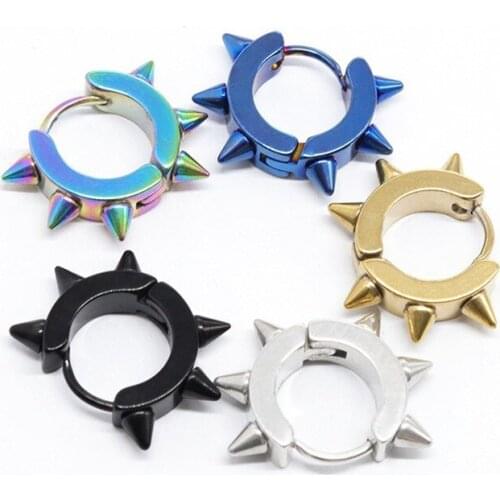 New 2021 Men Woman Hiphop Earrings Piecring Fashion Rock Style Hypoallergenic Stainless Steel Ear Clip On Earring Body Jewelry