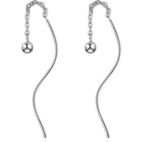 New Fashion 925 Sterling Silver Little Ball Simple Design Female Ladies`drop Earrings Shipping Jewelry Gift Wholesale Girl
